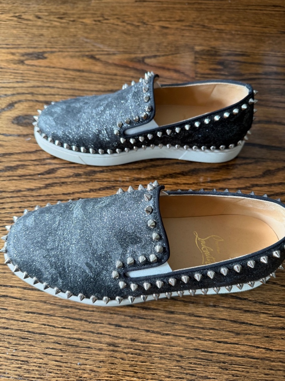 Christian Louboutin slip on studded sneakers size 38